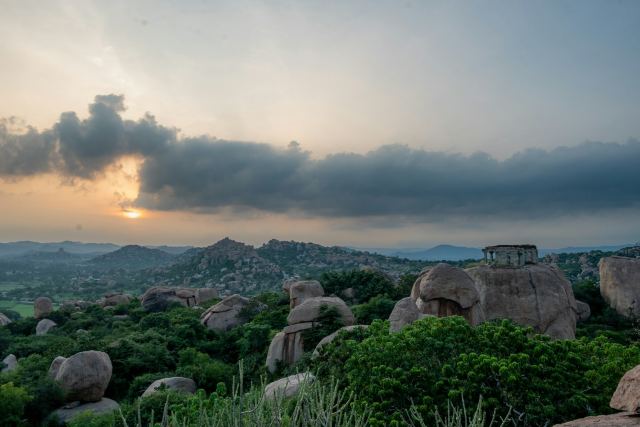 Evolve Back, Hampi — the surrounding landscape at Hampi — Kamalapura village, near the boulder ruins